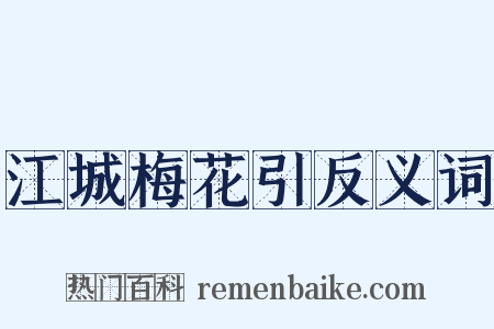 江城梅花引反义词是什么意思的图片